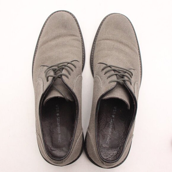 John Varvatos USA Gray Canvas Shoes Men’s Size 8 M Lace-Up Casual Dress Shoes